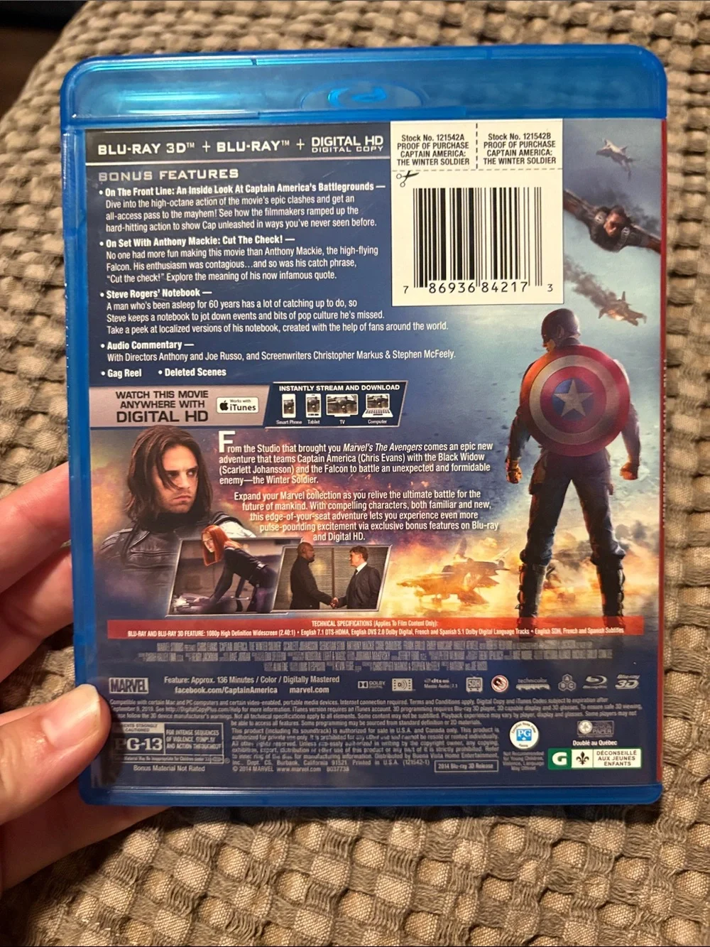 Marvel Captain America Blu-ray Case in Blue with Red Shield Accent